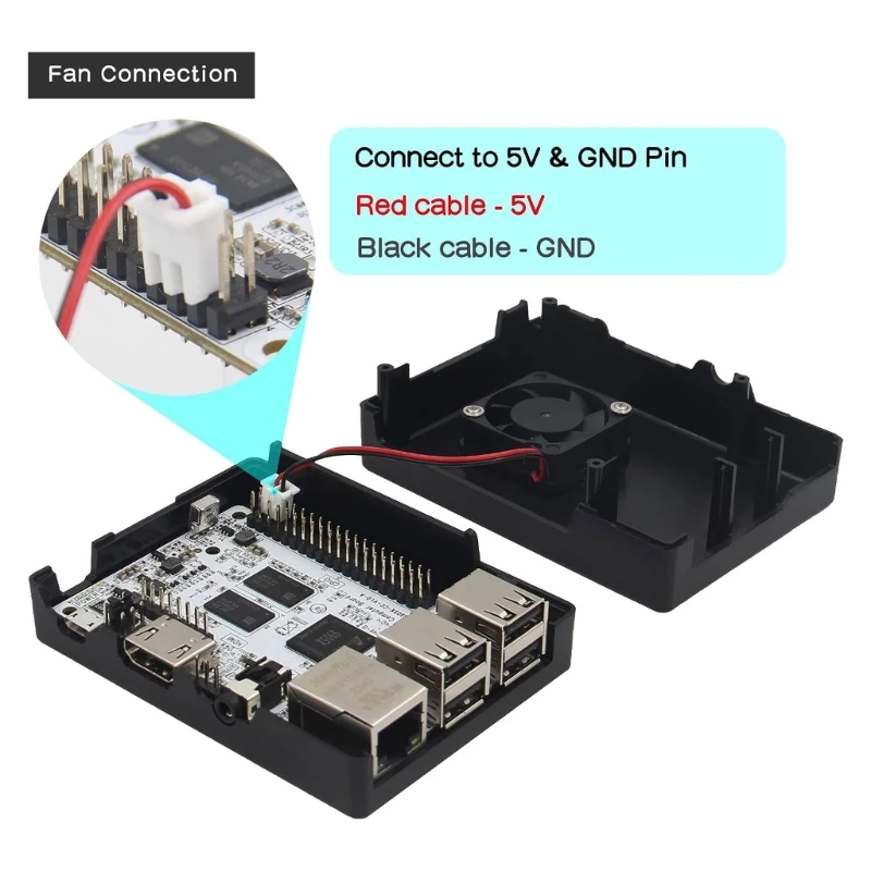 Obudowa dlaRaspberryPi3b 3b + ABSShell Wentylator Radiatora Płyta Główna Komputera