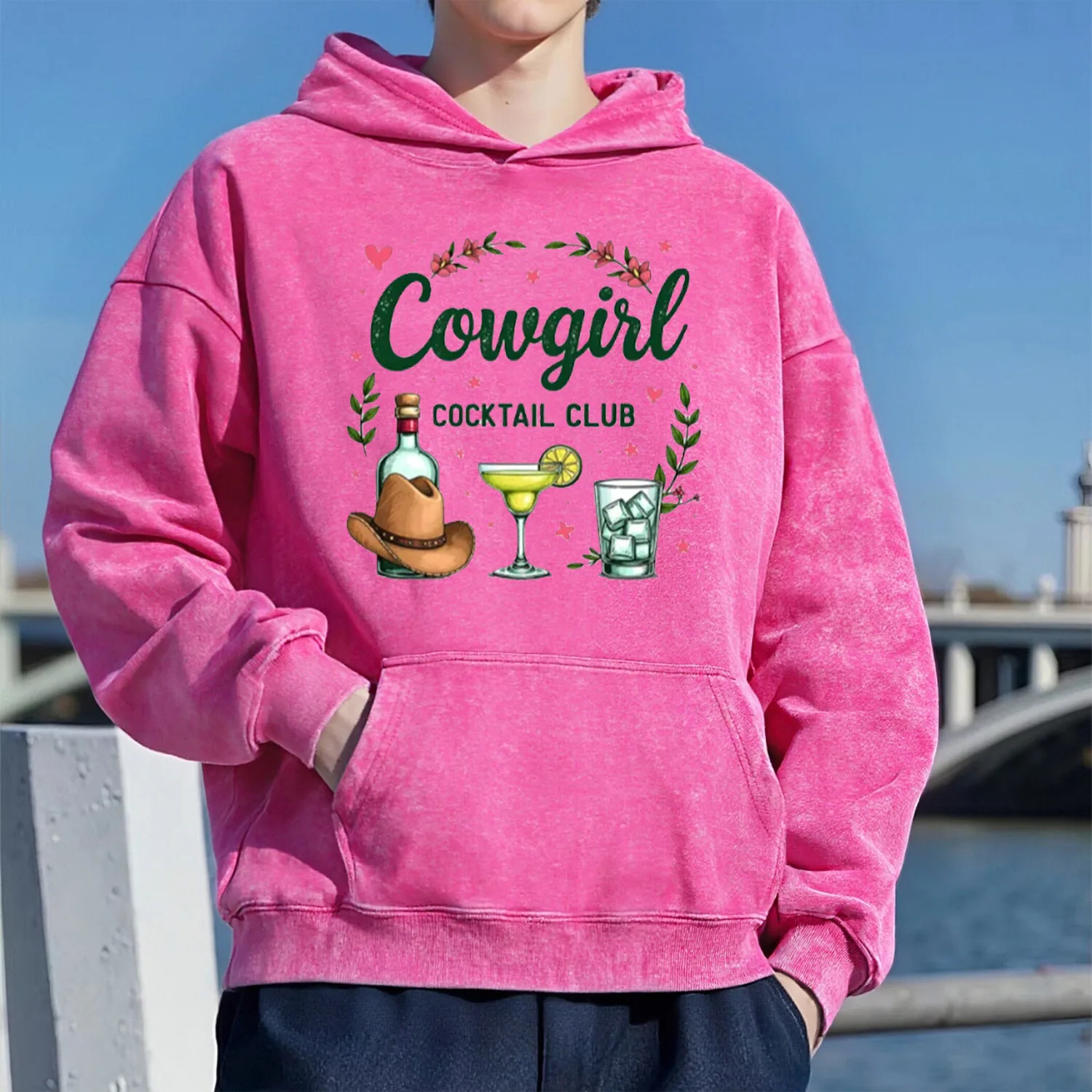 كوكتيل ريترو غسلها نمط مقنعين البلوز للجنسين نمط رياضي غير رسمي مصنوع من القطن الخالص نمط الشارع 400G