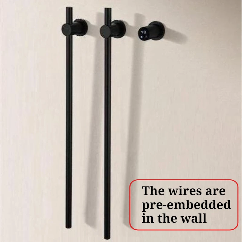 Heated Bathroom Towel Rack Stainless Steel Simple Durable Wall Flushbonading Electric Towel Rack Drying Bathroom Accessories