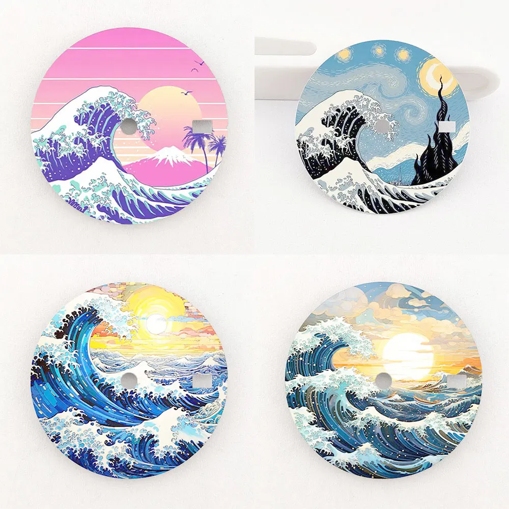 

The 28.5mm wave element NH35 dial creative color-printed series dial is suitable for NH35/36 movement watch accessories