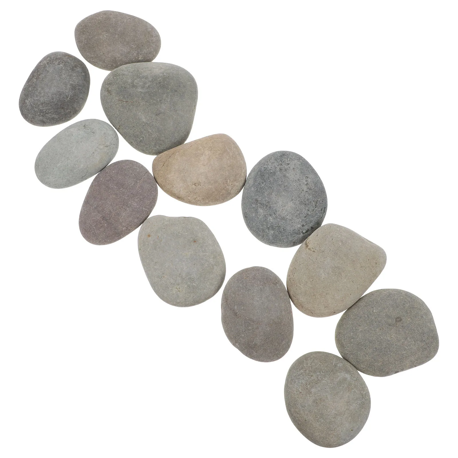 

12pcs Natural River Rocks 5-8Cm Flat Smooth For Diy Painting Crafts Art Projects Kids Adult Holiday Christmas Garden Decor