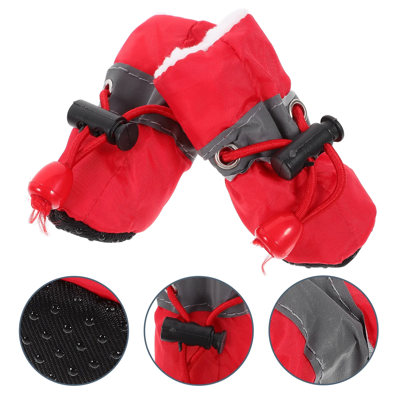 

4pcs Pet Shoe Covers Rain Boots Non-Slip Dog Shoes For Outdoor Waterproof Puppy Shoes Protective Warm Drawstring Design Durable