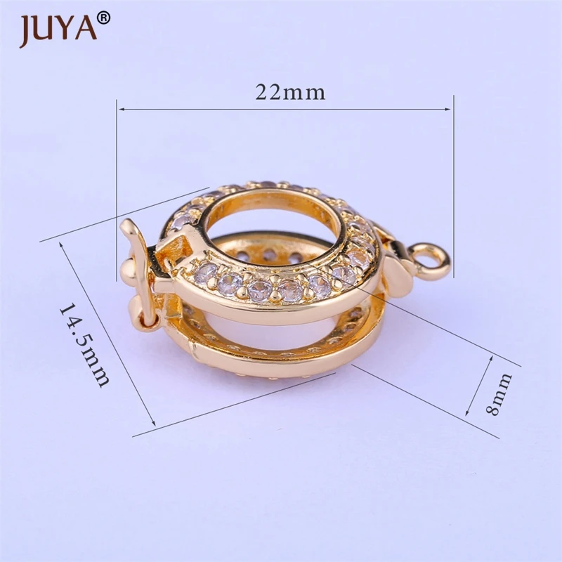 Clasp for beads handmade jewellery Findings Micro Pave Zircon Rhinestone Pearl Clasps For Pearls Necklace Jewelry Making