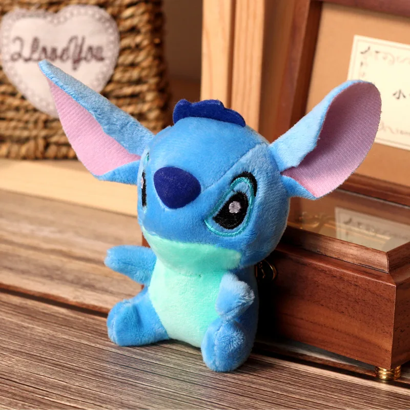 Disney Plush Keychain Stitch Pooh Bear Kawaii Decorative Pendants Anime Cartoon Soft Stuffed Toys for Kids Cute Plush Doll Gifts