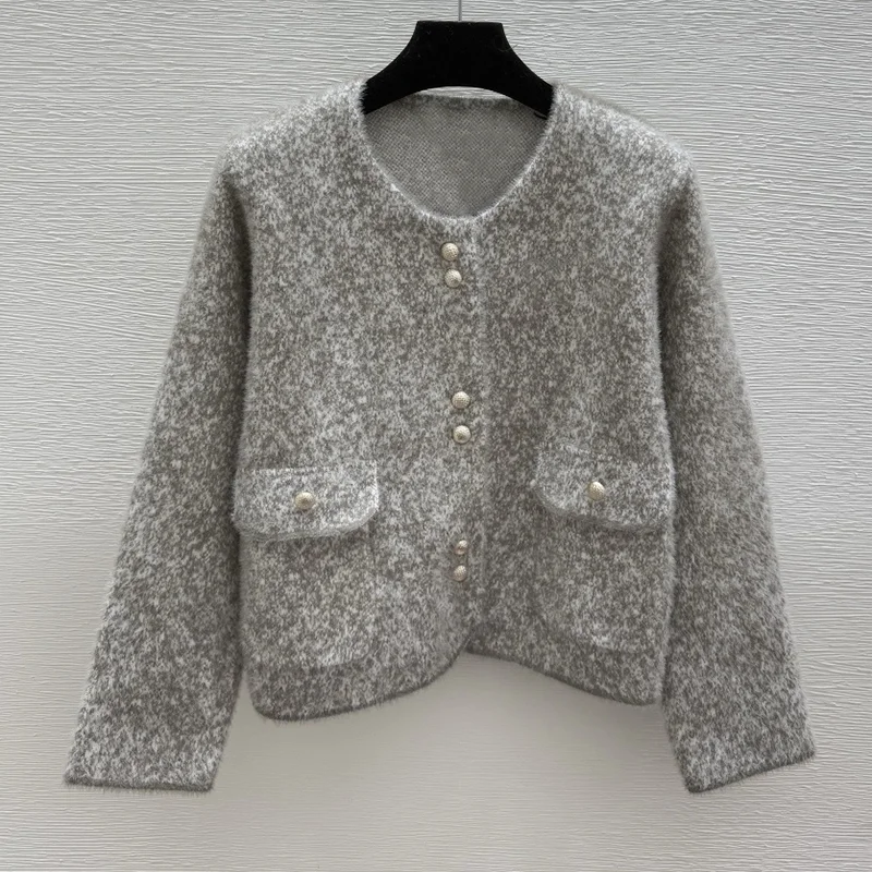 

Высококачественный женский кардиган из искусственного меха норки в гламурном стиле с вышивкой букв, роскошная верхняя одежда 251028124