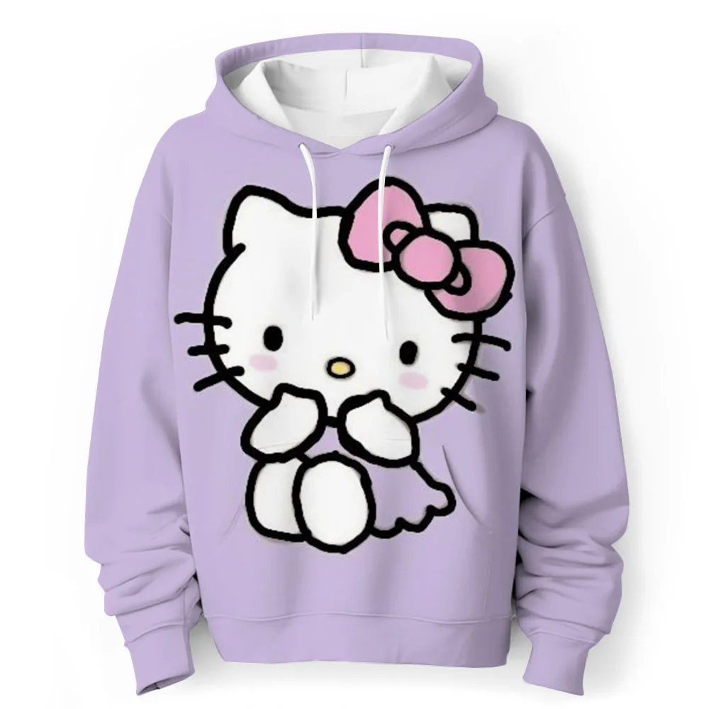 Hello Kitty kawaii children\'s fashion girls autumn clothing baby girl sweatshirt children\'s Kuromi hoodie toddler casual wear