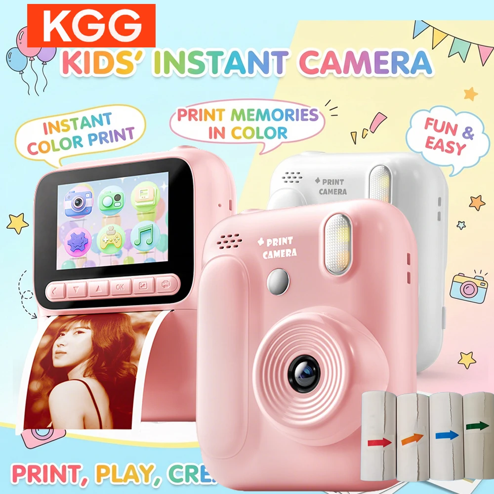 

Color Printing Digital Camera Kids Instant Camera 32GB 1080P Thermal Print Camera Print Photo Video Games Music Children Gift