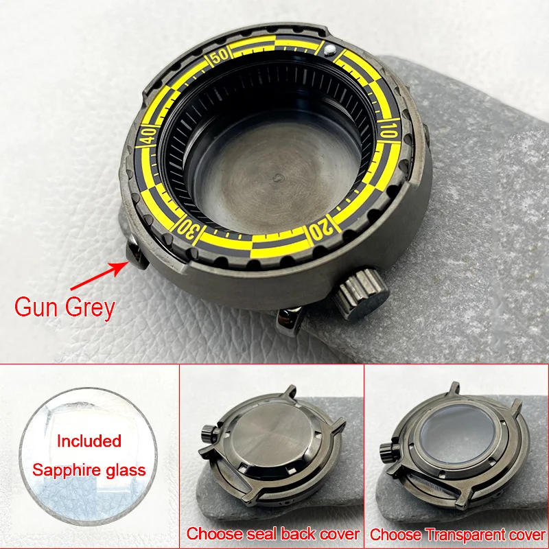 

Корпус для часов 47 мм с пистолетом, серым тунцом, консервированный, 28,5 мм, циферблат, подходит для NH34 NH35 NH36 4R 7S, механизм, водонепроницаемость 200 м, индивидуальный корпус