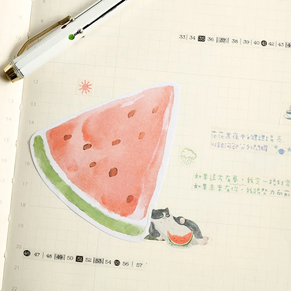 Special-shaped Cute Fruit Sticky Note Memo Pad Self Adhesive Fruit Sticker Bookmark Stationery Sticker Creative Notepad