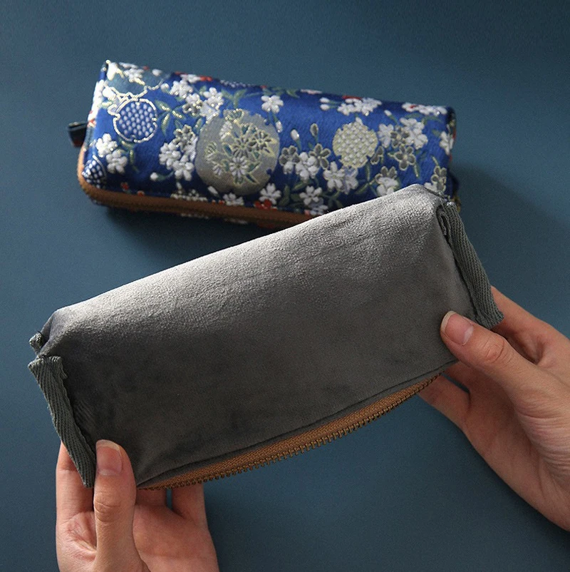 5pcs Cosmetic Bags Chinese National Embroidery Silk Retro Multifunctional Long Pencil Case