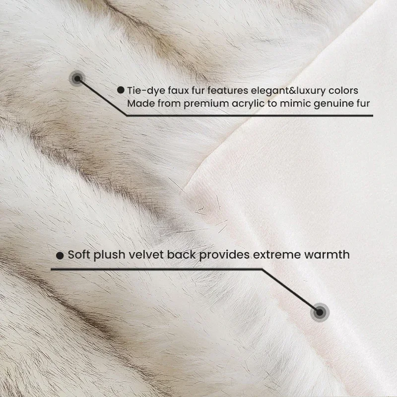 Quality Faux Fur Blanket Luxury Fox Fur Throw Blanket Plaid Throw for Sofa Winter Warm Fluffy Soft Blankets Bedspread Bedding 이불