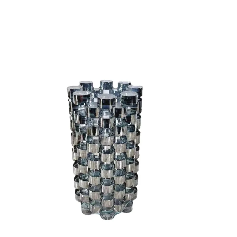 Modern model room Transparent crystal geometric ornament Simple TV cabinet Tabletop decorative line ornament Flower ware