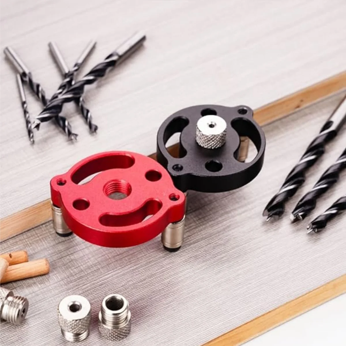 

3-10mm Dowel Jig Kit - Self Centering Drill Guide Locator with 8 Steel Bushing -Woodworking Aluminum Alloy Hole Puncher for Wood