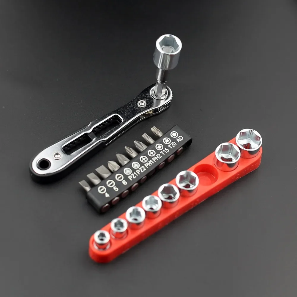Rechtwinkliger Bidirektionaler Ratschenschraubendreher-Steckschlüsselsatz mit 1/4 Zoll Sechskantgriff, Torx-Schlitz, DIY Multifunktionales Handwerkzeug – Detail 10