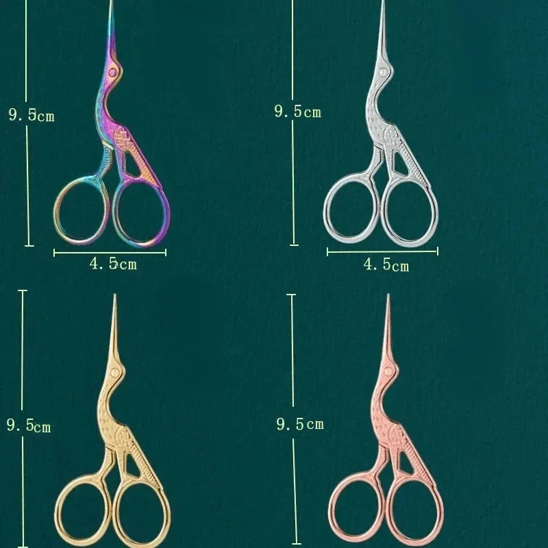 Crane Mouth Scissors Retro Cross Stitch Antique Black Vintage Cute Small Sewing Scissor Fishing Thread Cutting DIY Fabric Shears - view 4