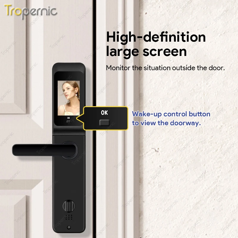 WiFi Tuya APP Remote Control Digital With camera Biometrical Fingerprint Password RFID card Unlocking Electronic Smart Door Lock