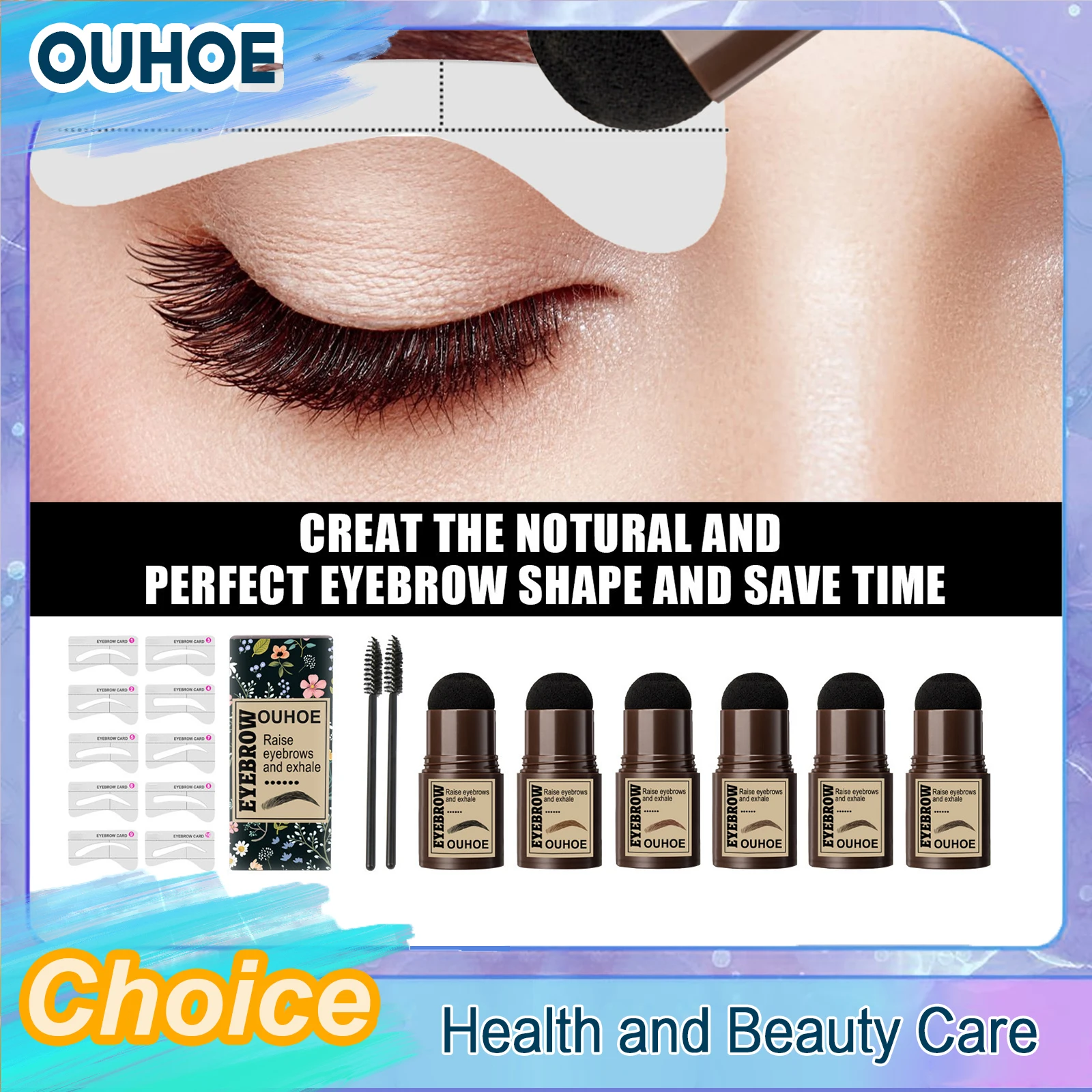 

Набор для татуажа бровей: стойкий водостойкий карандаш-штамп для контуринга, придания формы, создания линии роста волос и теней, улучшающий цвет бровей