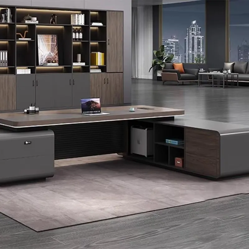 

//*Designer Luxury Office Desk Decoration Aesthetic L Shaped Standing Computer Desk Study Conference Mesa Escritorio Furniture