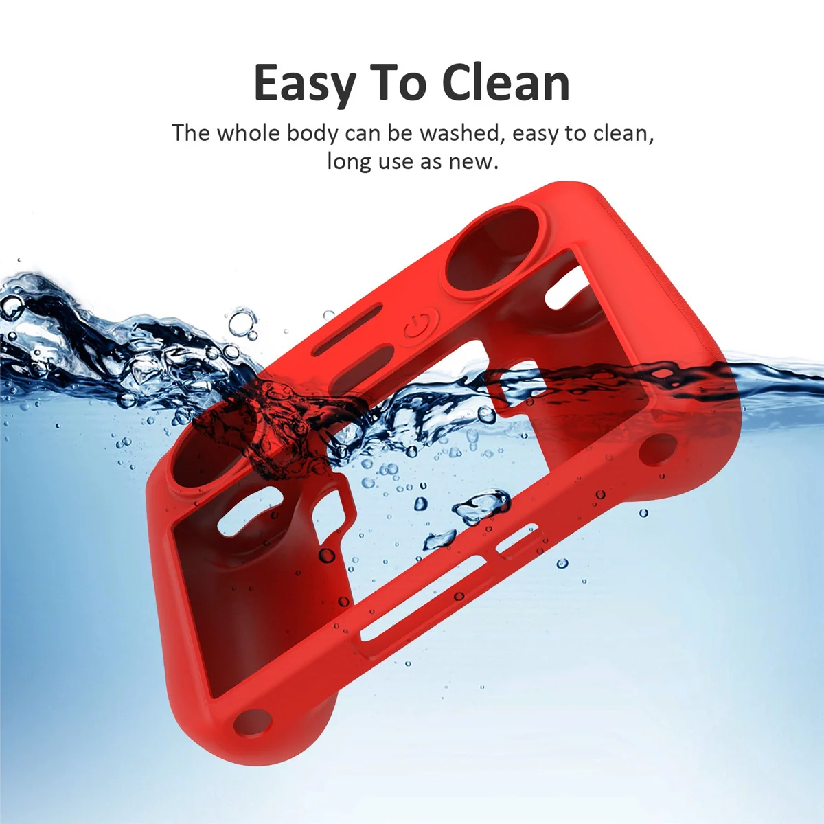For 3 Classic/Mini 3 PRO Silicone Case Non-Slip Protective Cover with Screen Remote Control Camera-Red