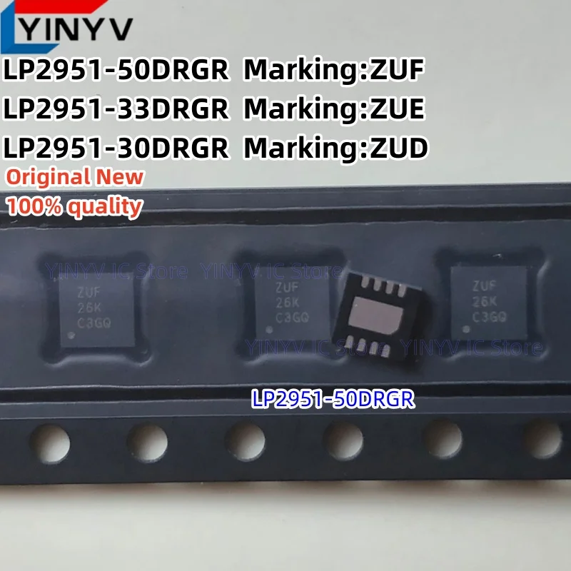 20Pcs LP2951 LP2951-50DRGR ZUF  LP2951-33DRGR ZUE  LP2951-30DRGR ZUD ADJUSTABLE MICROPOWER VOLTAGE REGULATORS WITH SHUTDOWN New