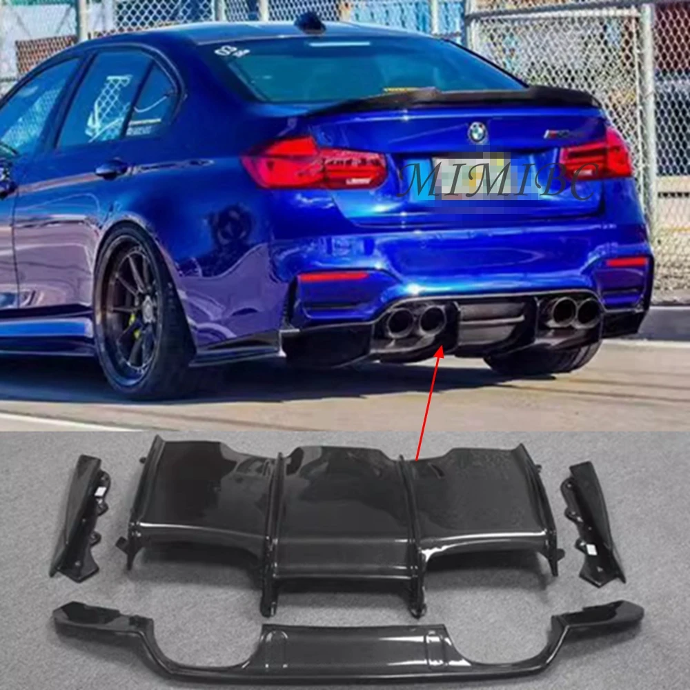 Carbon Fiber Car Rear Bumper Diffuser Lip For BMW M3 F80 M4 F82 F83 Coupe 2014-2018 Body kit Rear Spoiler