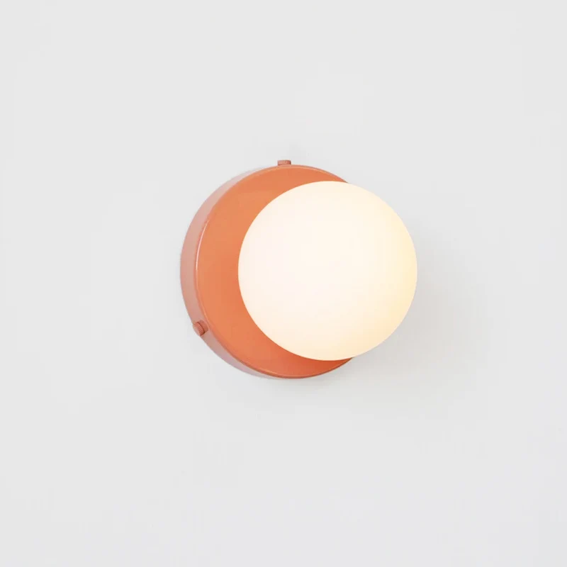 Macaron Glass Wall Lamp Com Plug Para Quarto Ao Lado Varanda Corredor Corredor Varanda Decoração Home Iluminação LED Wall Sconce