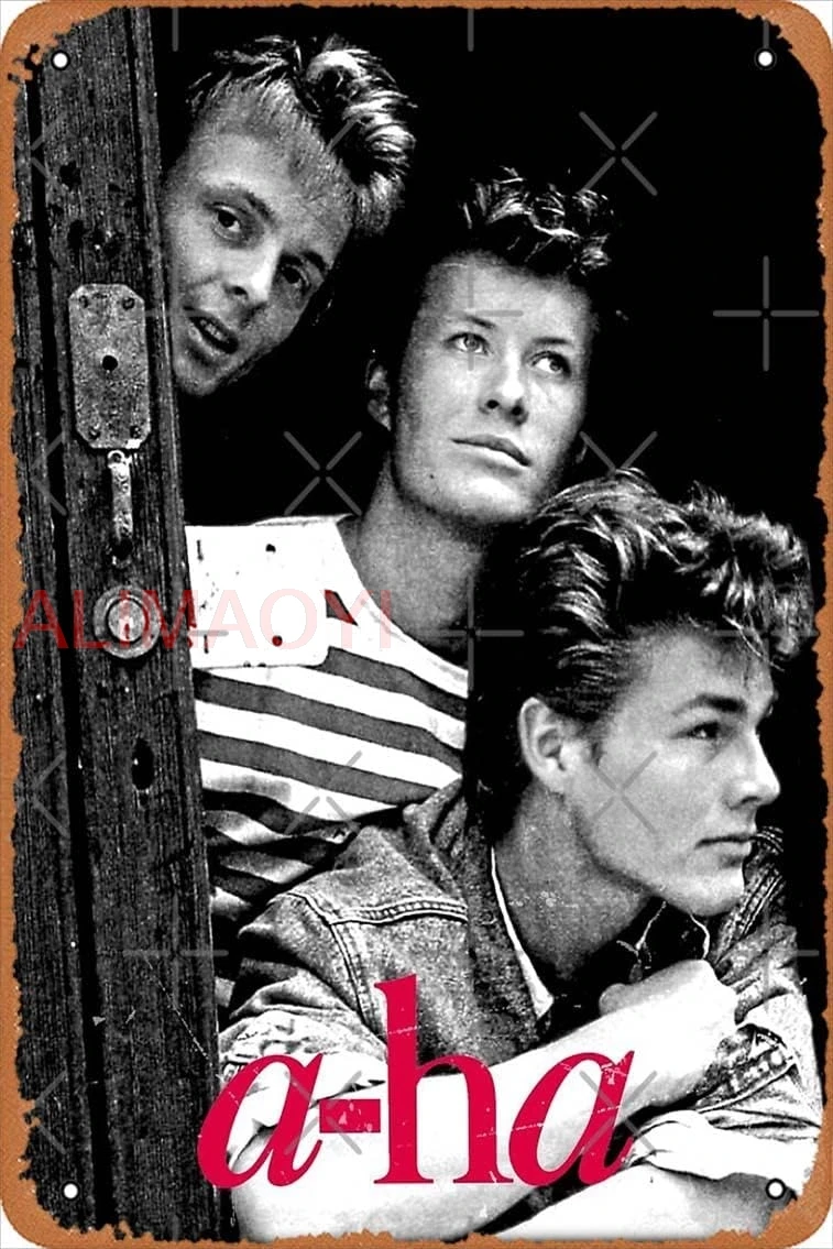 a-ha band 80s retro classic tshirt design Art Board Print Metal Sign Retro Home Decorative Vintage Tin Sign 12 x 8 Inch nice