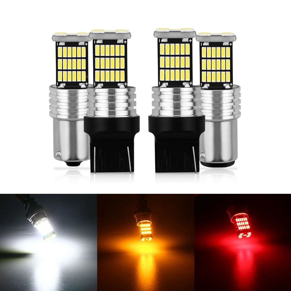 

Светодиодные стоп-сигналы 1156 BA15S P21W 1157 BAY15D P21/5W 7440 7443 W21/5W T20 3156 3157 P27/7W T15 Автомобильные указатели поворота Лампы заднего хода