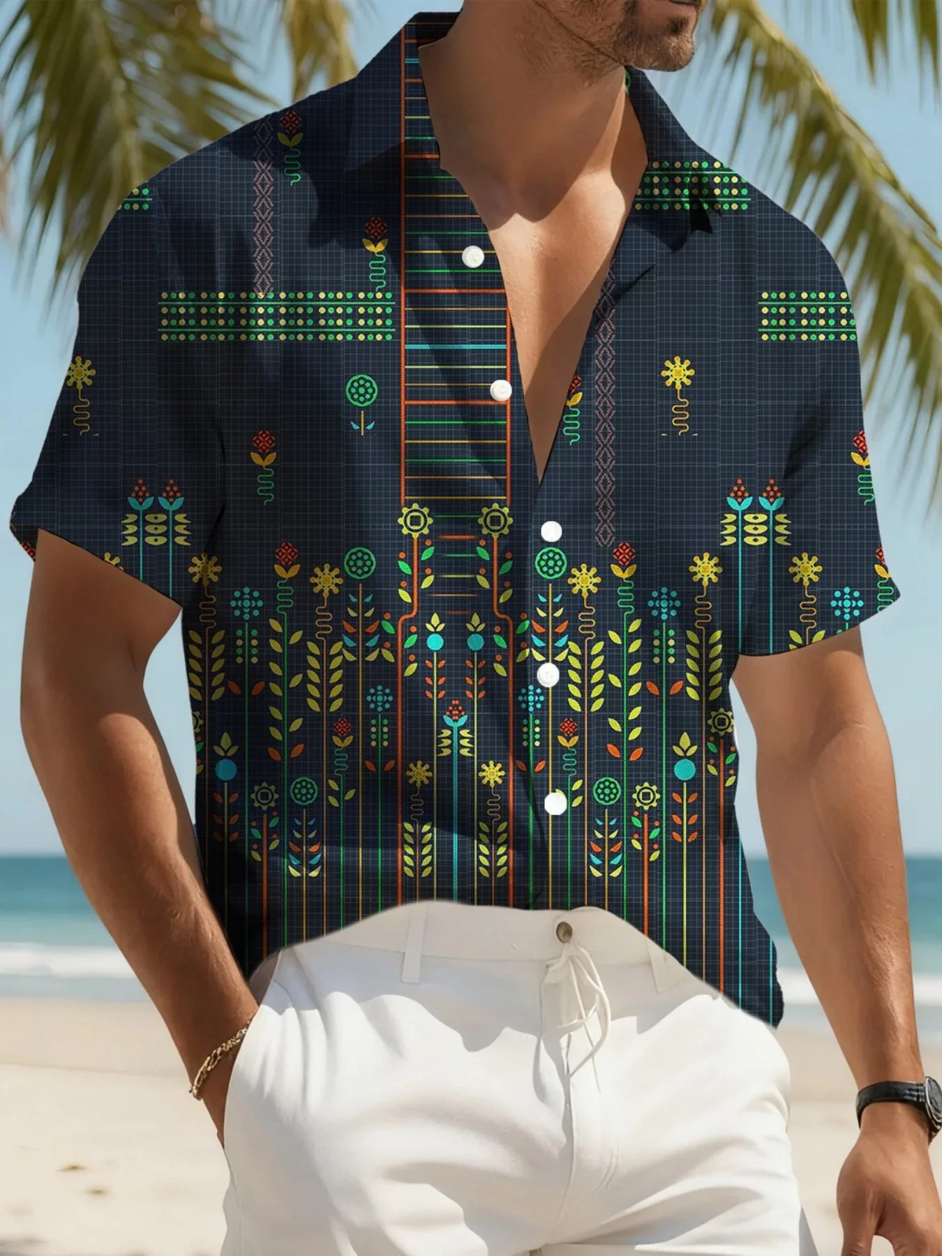 

2026 Trendy Summer Casual Men's Shirt Hawaiian Man Women Short Sleeve Beach Party Print Fashion Tops