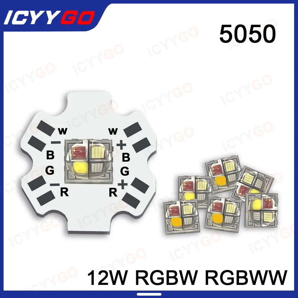 LED Lamp Beads 12W RGBW RGBWW RGB White Or Warm White High Power 5050 4 Chips With 20MM PCB Replacement Stage Light