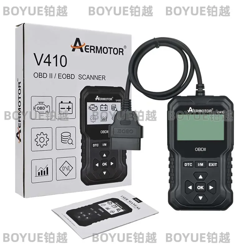 V410 OBD2 Scanner Automotive Diagnostic Tool Engine Code Check Light Multilingual Car Fault Detection Device