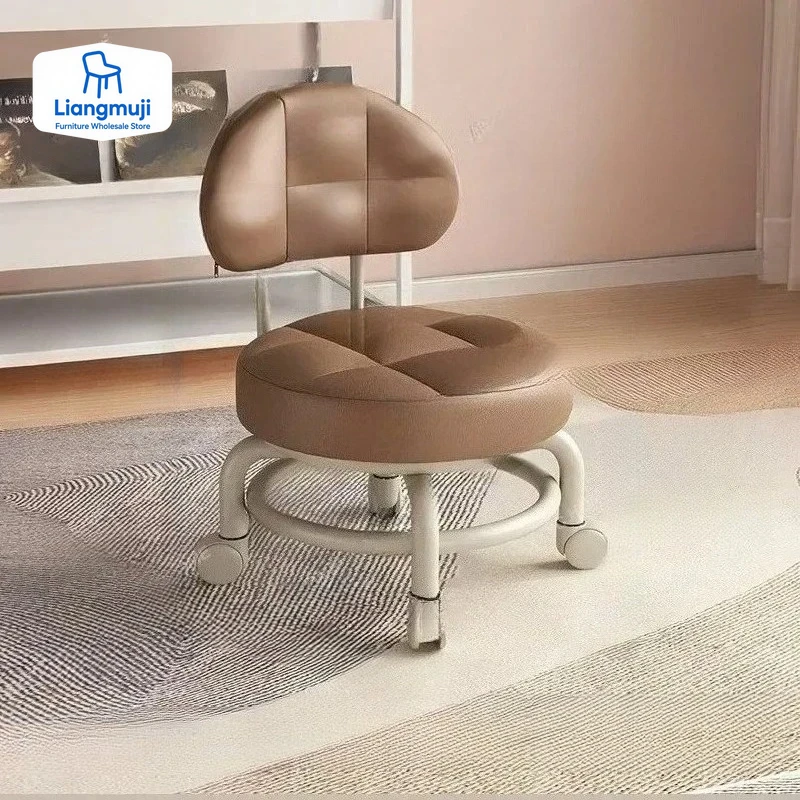

Backrest Pulley Changing Shoes Round Stool Pedicure Chair Work Low Stool Office Footstool Floor Cleaning Stools Salon Furniture