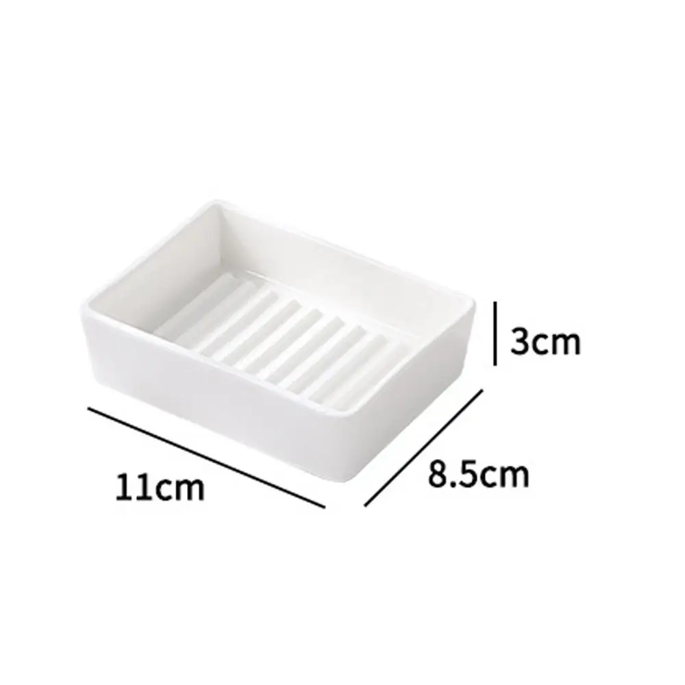 Creative Ceramic Rectangle Soap Dish Modern Simple Style Hand Soap Holder Durable Kitchen Bathroom Soap Tray Storage Shelf