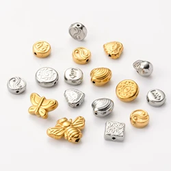 8Pcs High Quality Stainless Steel Casting Loose Spacer Beads Charms For Diy Beaded Bracelets Jewelry Handmade Making