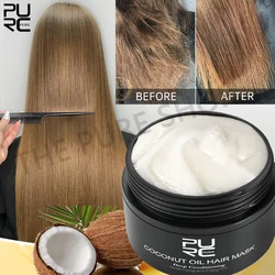 PURC olio di cocco maschera per capelli lisciante raddrizzamento cheratina trattamenti per capelli nutrire riparazione maschere Frizz danneggiate prodotti per la cura dei capelli