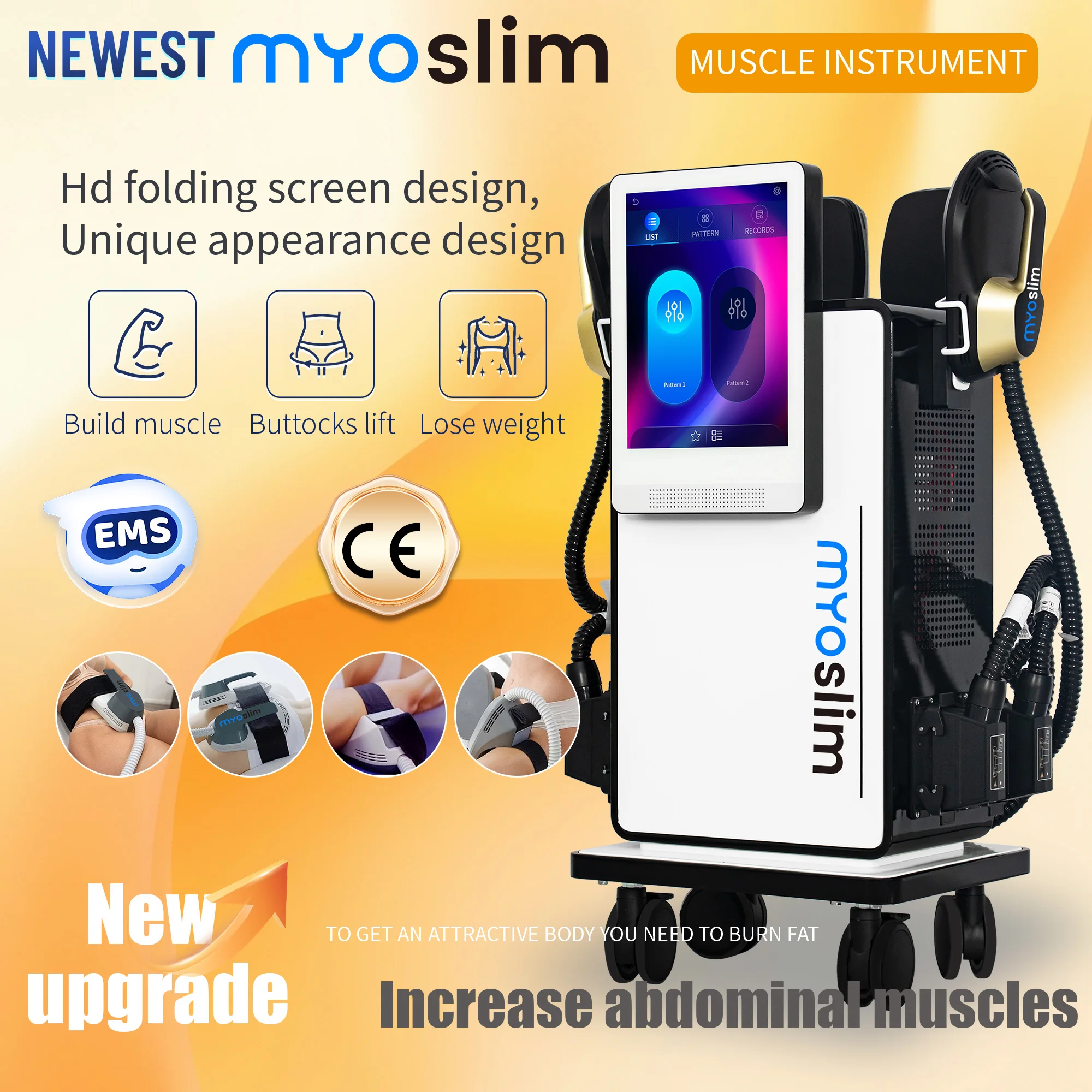 

High Intensity Magnetic Muscle Trainer Body Sculpt Slimming Machine Fat Burning Body Contouring Equipment