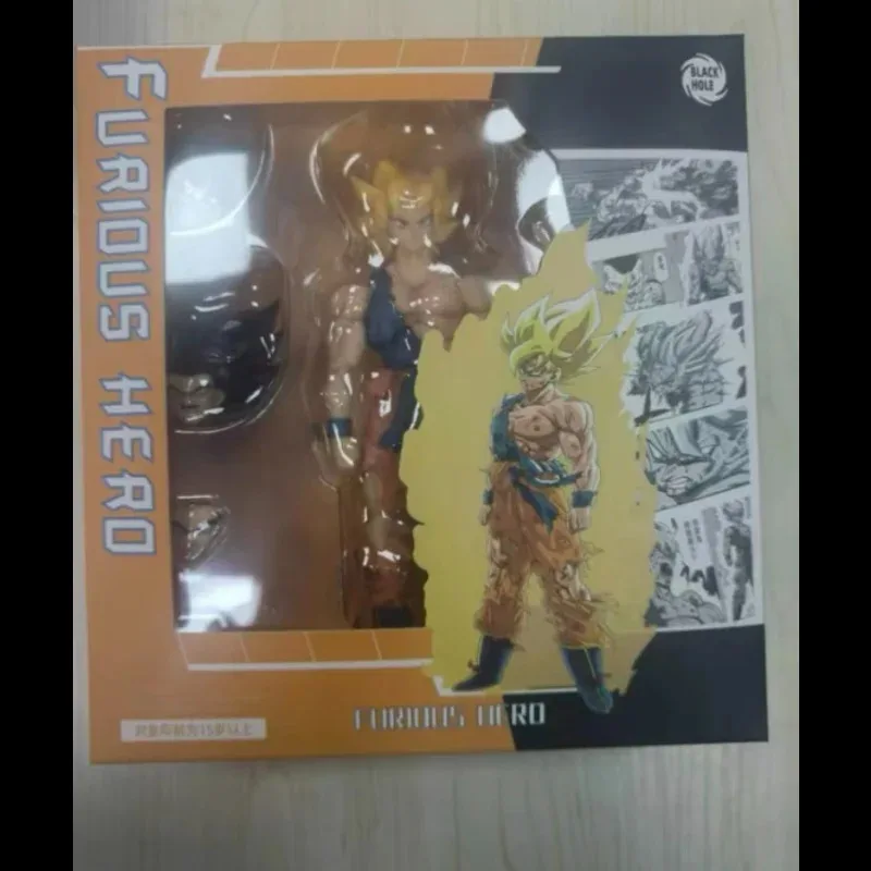ในสต็อก Black Hole ของเล่น Dragon Ball Z SHF SSJ Battle เสีย Super Saiyan Furious Hero Son Goku อะนิเมะ Action Figure ของขวัญ