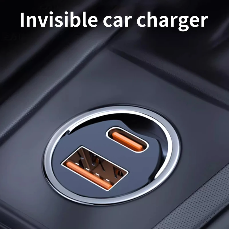 Car charger, super fast charging head for mobile phones, cigarette lighter, one-to-two conversion plug, car charging socket