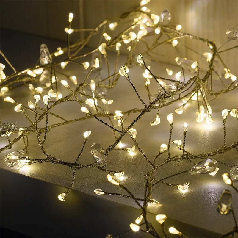 LED String Fairy Lights Green Wire Outdoor 36M Cluster Christmas Tree Light Garland For New Year Street Party Wedding Decoration