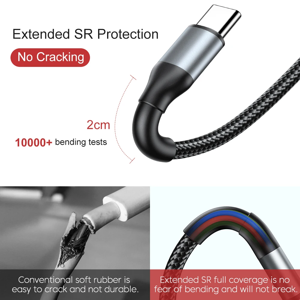 AUFU 100W 5A USB C to USB Type C Cable for MacBook PC Quick Charge 4.0 PD Fast Charging Cable for Samsung Xiaomi Type C cable