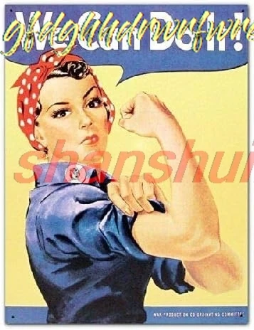 Rosie The Riveter We Can Do It Ww2 Military Retro Vintage Look Style Metal Tin Sign 8X12In sign