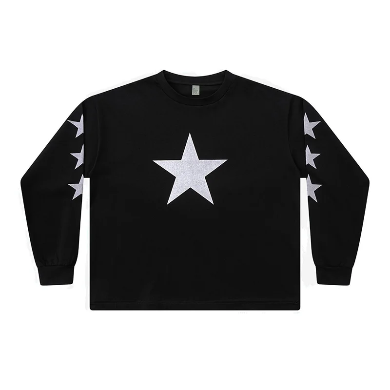 YZY Bully Long Sleeve T-Shirt Vintage Trendy Kanye West Style Flag