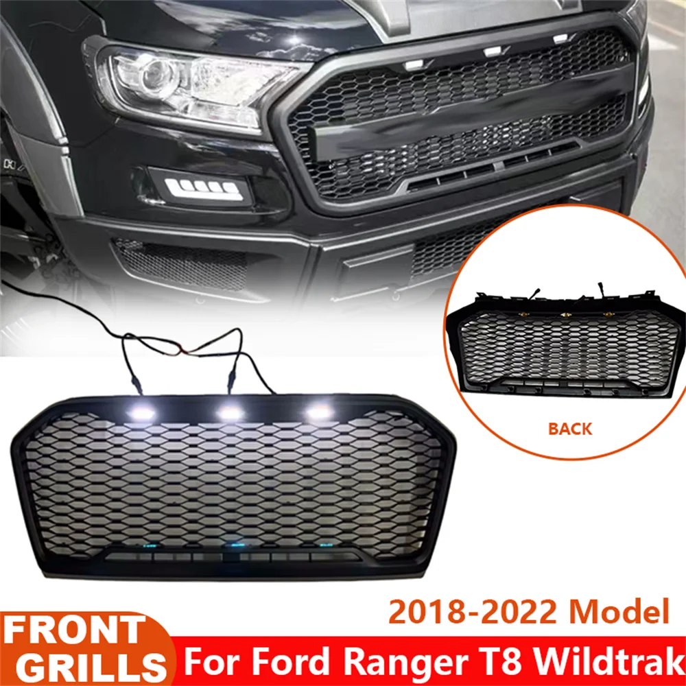 Car Ventilation Grille Front Grid For Ford Ranger T8  WILDTRAK 2018 2019 2020 2021 Racing Grills Car Accessories Car Styling