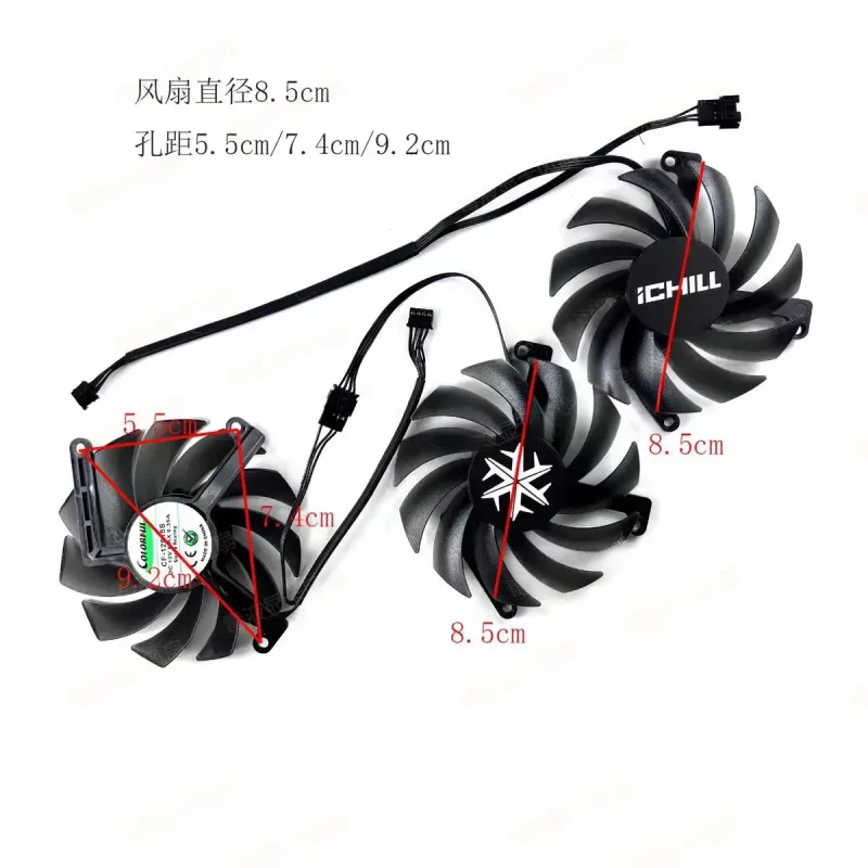 CHEN New FOR Innosilicon RTX 3080, 3080ti, 3090 iCHILL X3 Ice Dragon Graphics Card Universal Fan~~ view 2