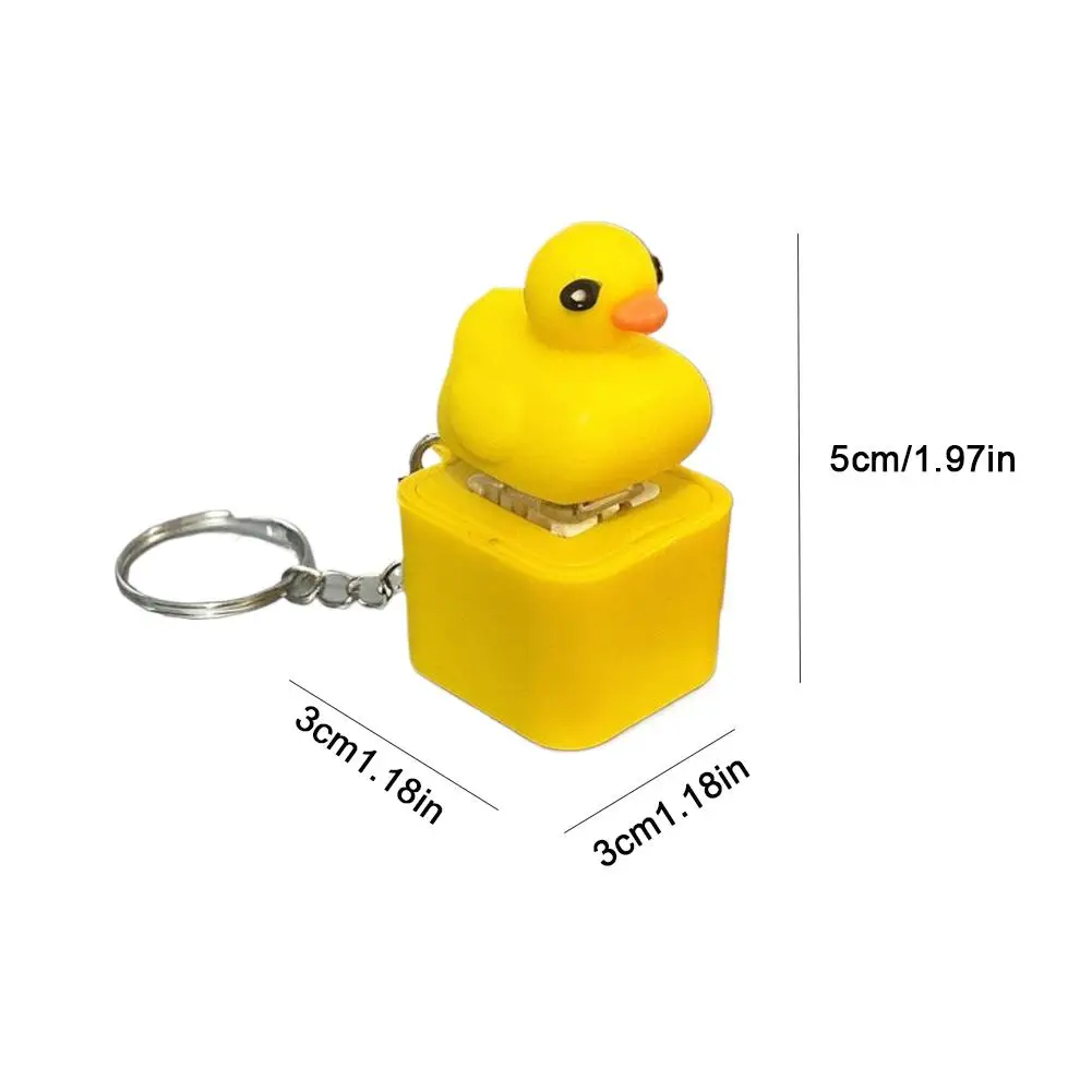 Canard jaune jouet presse son lumière porte-clés mignon corps rond bec Orange lumineux appel visuel opération Simple effets sonores amusants
