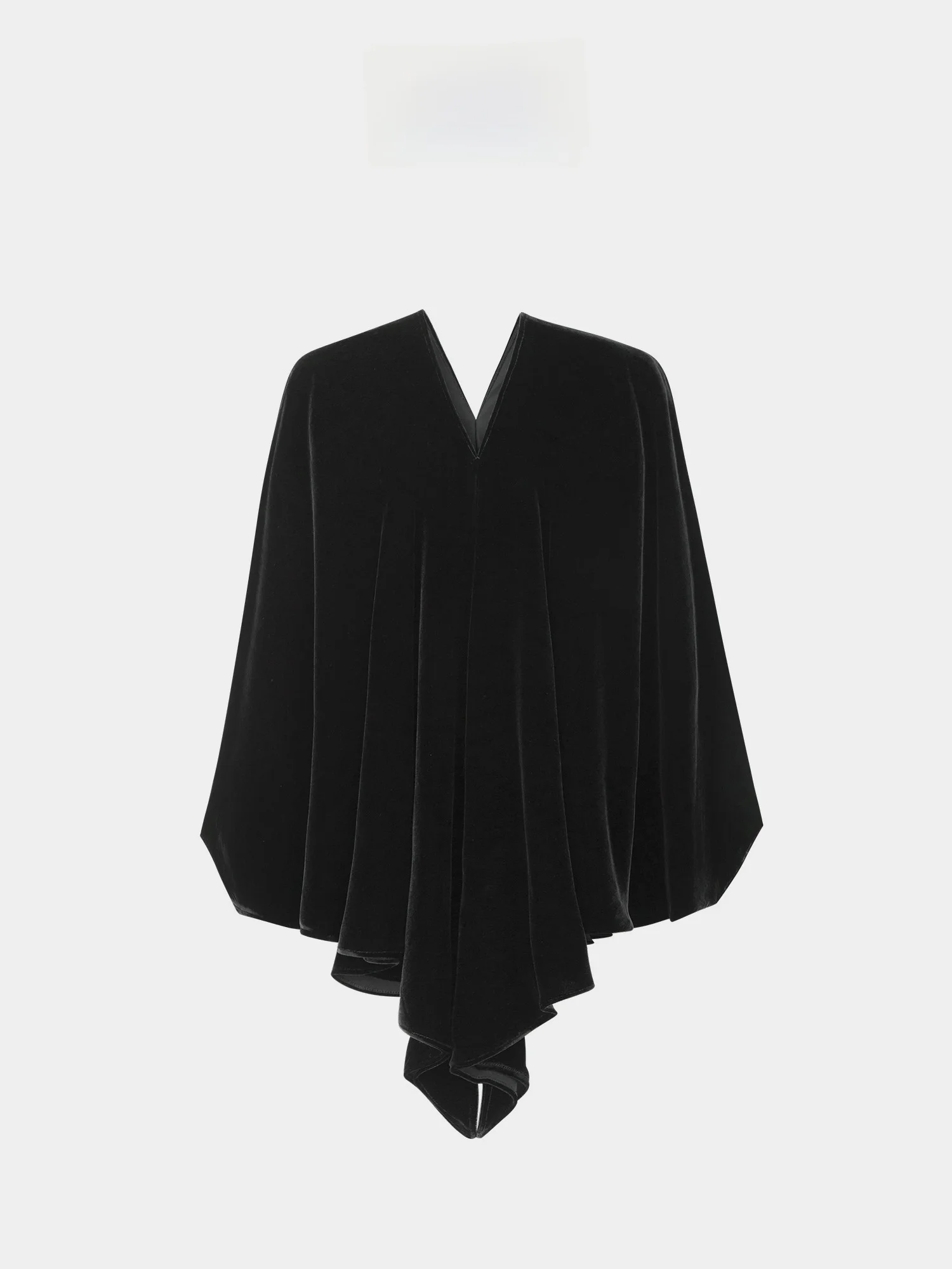 

Оригинальный дизайн, шелковый бархат, женский топ с V-образным вырезом, асимметричный рукав «летучая мышь», весна 2026, новый стиль, полная длина, Chen Xiao