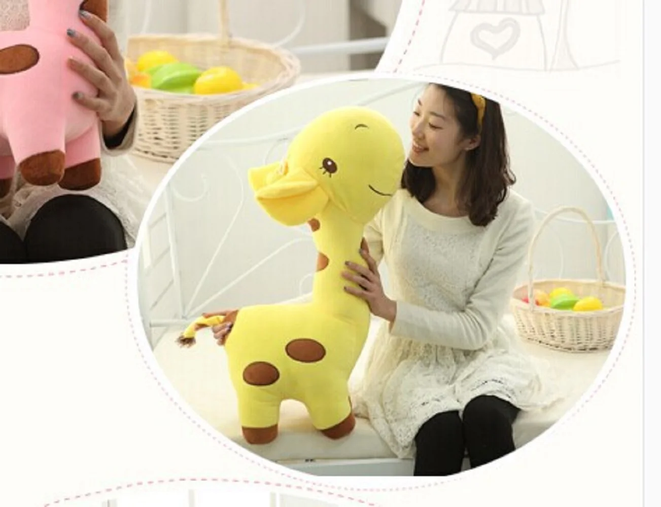 lovely cartoon spots giraffe toys cute yellow giraffe plush doll birthday gift about 60cm