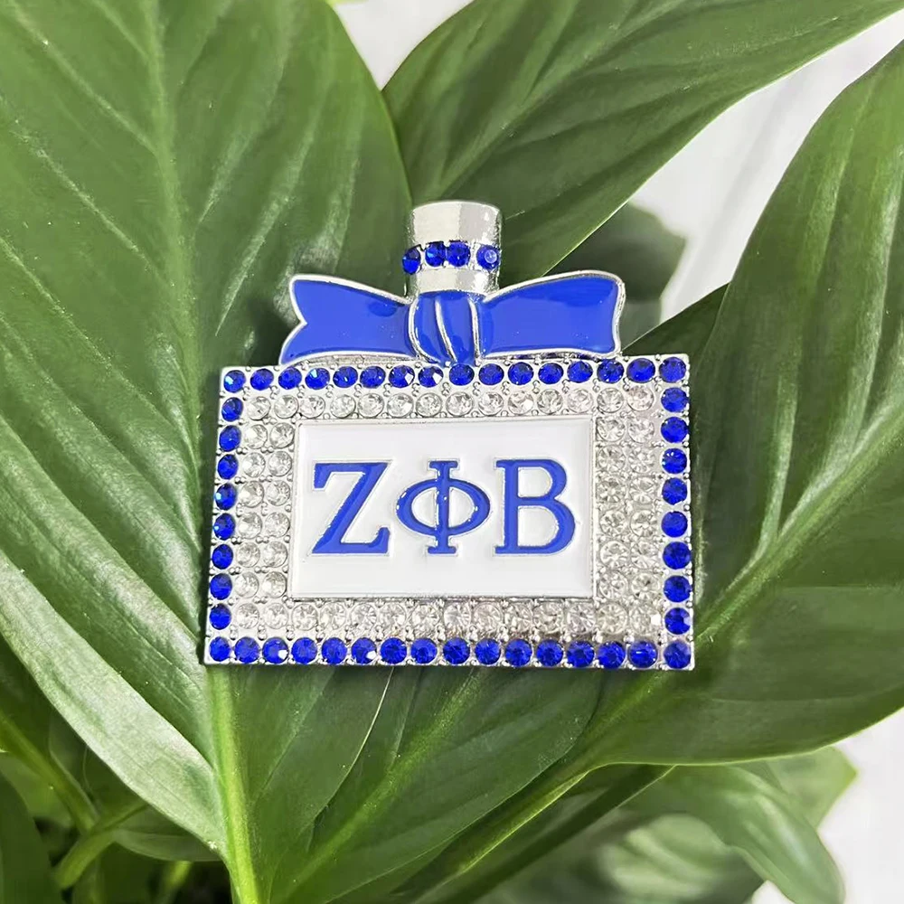 Zeta Phi Beta Sorority Themed Rhinestone Brooch