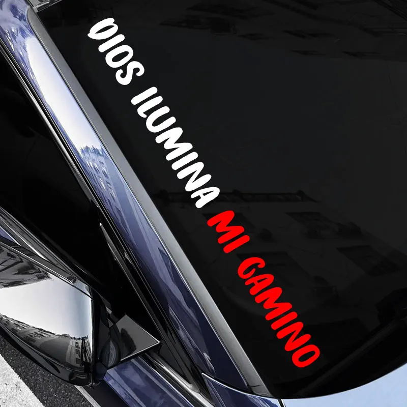 

1PC DIOS ILUMINA MI CAMINO Car Sticker Waterproof for Front and Rear Windshield Decoration Modification Vehicle Vinyl Decals