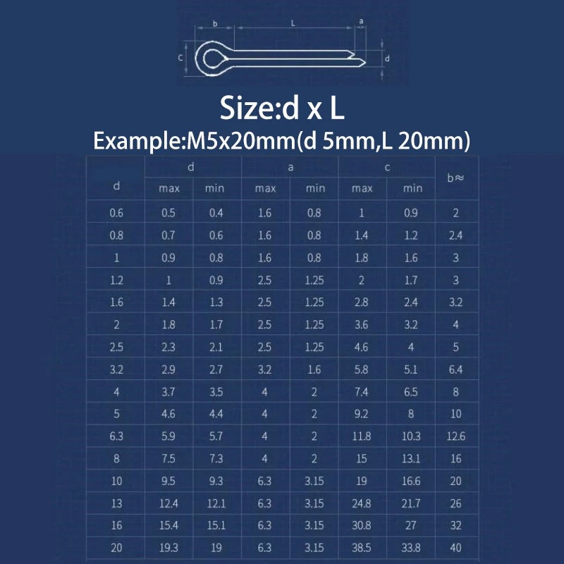 Beicai Split Pins Cotter Fixings M1 M1.2 M1.5 M2 M2.5 M3 M3.2 To M10 SUS304 Link Split Cotter Pin For Automotive Repair